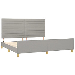 Acheter Maison Chic Lit adulte - Cadre Structure de lit avec tête de lit Contemporain Gris clair 200x200 cm Tissu -MN98967