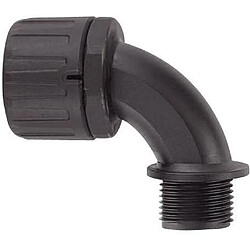 Raccord de gaine coudé 90° avec pas externe M32 Ø nominal 34 mm HellermannTyton HG34-90-M32 166-22206