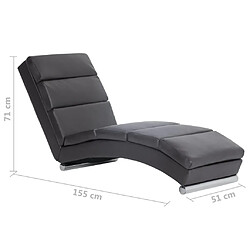 vidaXL Chaise longue Gris Similicuir pas cher