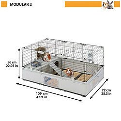 Cage Ferplast Métal Plastique recyclé 109 x 72 x 56 cm