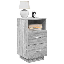 vidaXL Table de chevet avec 2 tiroirs sonoma gris 36x36x68 cm