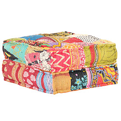 Decoshop26 Coussin de sol pouf repose-pieds 60x70x36 cm en tissu patchwork DEC021303