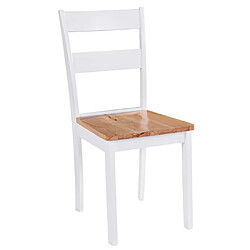 Avis Decoshop26 Lot de 2 chaises de salle à manger cuisine design classique bois d'hévéa massif blanc CDS020162