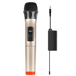 Yonis Microphone Sans Fil Dynamique LED Or Portable