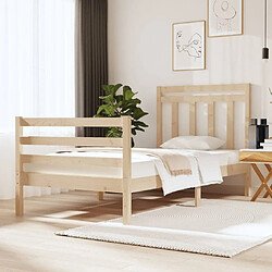 Maison Chic Lit Moderne Chambre - Cadre/structure de lit pour adulte bois massif 90x190 cm simple -MN88836