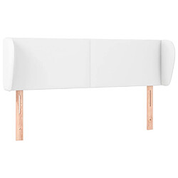 Maison Chic Tête de lit scandinave avec oreilles,meuble de chambre Blanc 147x23x78/88 cm Similicuir -MN22805