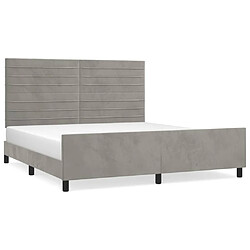 Maison Chic Lit adulte - Cadre Structure de lit avec tête de lit Contemporain Gris clair 180x200 cm Velours -MN58393