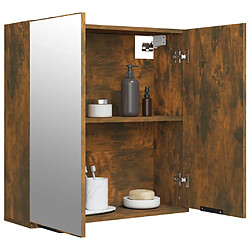 Acheter vidaXL Armoire à miroir de salle de bain Chêne fumé 64x20x67 cm