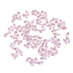 100x cristal perles à facettes en verre charme pendentifs percés bricolage artisanat rose