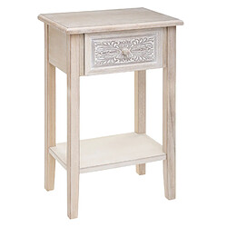 Atmosphera, Createur D'Interieur Table de chevet Hina 1 tiroir - Hauteur 67,5 cm - Bois blanchi