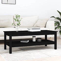 ComfortXL Table Basse Noir 110x50x40 Cm Bois Massif De Pin