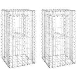 vidaXL Poteaux à panier de gabion 2 pcs 50x50x100 cm Fer