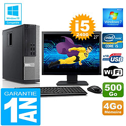 PC DELL 990 SFF Core I5-2400 Ram 4Go Disque 500 Go Wifi W7 Ecran 27" - Occasion