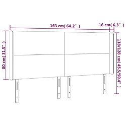 Acheter vidaXL Tête de lit avec oreilles Gris clair 163x16x118/128 cm Tissu