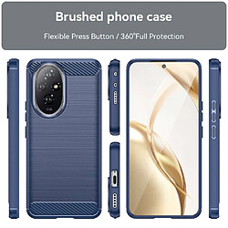 Htdmobiles Coque pour Honor 200 5G - housse etui silicone gel carbone + verre trempe - BLEU FONCE