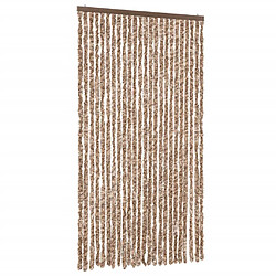 vidaXL Rideau anti-mouches beige et marron foncé 100x220 cm chenille