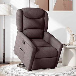 vidaXL Fauteuil inclinable marron foncé tissu