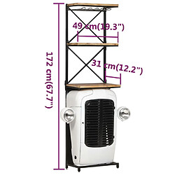 vidaXL Cave à vin tracteur Blanc 49x31x172 cm Bois de manguier solide pas cher