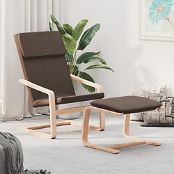 Maison Chic Chaise de relaxation | Fauteuil relax avec repose-pied Marron foncé Tissu -GKD22616