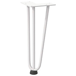 Avis vidaXL Pieds de table en forme d'épingle à cheveux 4 pcs blanc 30 cm