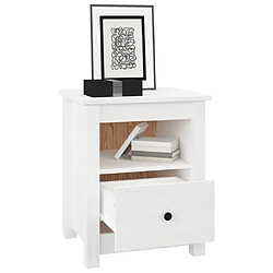 Avis Maison Chic Lot de 2 Tables de chevet - Tables de Nuit Blanc 40x35x49 cm Bois de pin massif