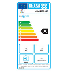 Climatiseur mobile 2600w 26m2 avec kit fenêtre - clim.2600bkt - CONFORT LINE