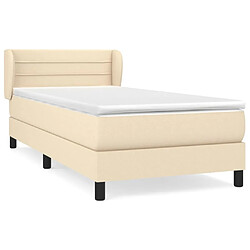 Maison Chic Structures de lit + matelas,Lit à sommier tapissier et matelas pour Chambre Crème 90x190 cm Tissu -MN98332