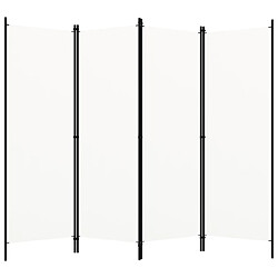 vidaXL Cloison de séparation 4 panneaux Blanc 200x180 cm