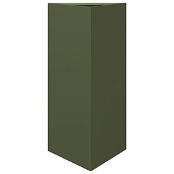 vidaXL Jardinière vert olive triangulaire 40x34,5x70 cm acier