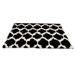 Fausse Fourrure En Peau De Mouton Tapis Moelleux Tapis Chambre Canapé-lit Poilu Shaggy Tapis De Sol Noir