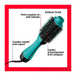 Avis REVLON Teal Blue Brosse sechante et coiffante - Technologie ionique - 2 vitesses, 3 niveaux de chaleur - Revetement ceramique -