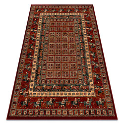 RUGSX Tapis en laine KASHQAI 4301 300 oriental, cadre terre cuite vert 240x340 cm