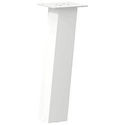 Avis vidaXL Pieds de table basse 4 pcs blanc 30 cm acier