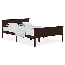 vidaXL Cadre de lit sans matelas marron foncé pin massif 160x200 cm