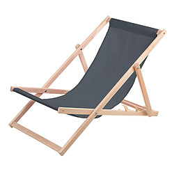 Chaise longue Wood Ok confortable ,en bois , gris, idéale pour la plage, le balcon, la terrasse