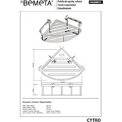 Bemeta - Maison De La Tendance Porte-objets d'angle de douche mural CYTRO en laiton 26x20x7 cm