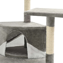 Acheter Helloshop26 Arbre à chat griffoir grattoir niche jouet animaux peluché en sisal 203 cm gris et blanc 3702202