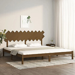 vidaXL Cadre de lit sans matelas marron miel 200x200 cm bois massif 