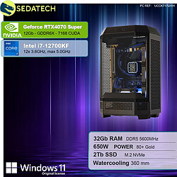 Sedatech PC Gamer Tower • Intel i7-12700KF • RTX4070 Super • 32Go DDR5 • 2To SSD M.2 • Windows 11