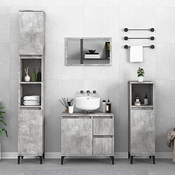 Maison Chic Armoire de salle de bain,Meuble de rangement,Meuble haut gris béton 30x30x100 cm -GKD753694