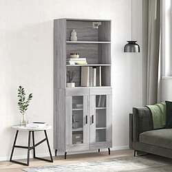 vidaXL Buffet haut Sonoma gris 69,5x34x180 cm Bois d'ingénierie