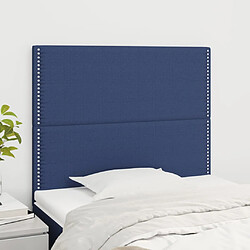 vidaXL Têtes de lit 2 pcs Bleu 90x5x78/88 cm Tissu