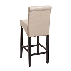 Acheter Mendler Tabouret de bar HWC-C33, chaise de bar tabouret de comptoir, bois ~ crème, pieds foncés, simili cuir