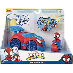 Marvel Spidey et ses incroyables Amis Véhicule Web Strike 2 en 1 de Lance Spidey sur Son Cycle Web