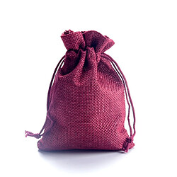 Wewoo 50 PCS Multi taille Linge De Jute Cordon Cadeau Sacs Mariage Faveurs De Fête Anniversaire SacsTaille 13x18cm Vin Rouge