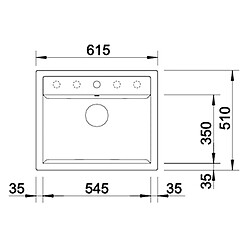Blanco Evier à encastrer Dalago 6, 514197 Silgranit , grande cuve