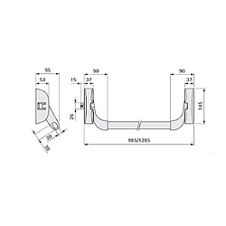 Serrure anti panique barre IDEA 1 point pene lateral noir ISEO 9411113554A