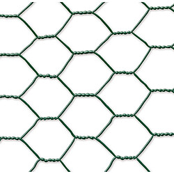 Nortene Grillage métal plastifié triple torsion ""Galvanex Plast 13"" - 1 x 10 m/13 x 0,7 mm - Vert