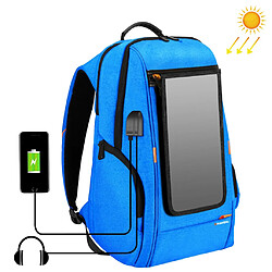 Avec Panneau De Chargeur Solaire Sac à Dos Sac à Dos 20L Pour Téléphone Intelligent Bleu