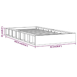 vidaXL Cadre de lit sans matelas marron miel 75x190 cm bois massif pas cher